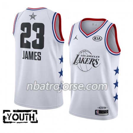 Barn Los Angeles Lakers Tröja LeBron James 23 2019 All-Star Jordan Brand Vit Swingman